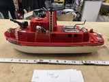 60's Ideal Fire Fighter Tug Boat Vtg Toy Collectible Water Pumping Plastic 16"
