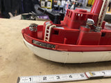60's Ideal Fire Fighter Tug Boat Vtg Toy Collectible Water Pumping Plastic 16"