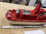 60's Ideal Fire Fighter Tug Boat Vtg Toy Collectible Water Pumping Plastic 16"