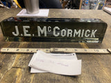 Vtg crystal desk nameplate J.E McCormic Reverse painted 20's Antique collectible