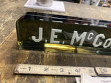 Vtg crystal desk nameplate J.E McCormic Reverse painted 20's Antique collectible