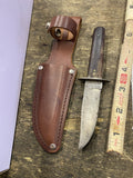 vintage Kent NY City Sportsman's fixed blade hunting knife camillus Outers Sheat