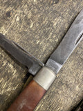 Vtg Lot Electrician Pocket Knife 2 Blade Folding Wood Handle Holub Sabre Monarch