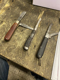 Vtg Lot Electrician Pocket Knife 2 Blade Folding Wood Handle Holub Sabre Monarch