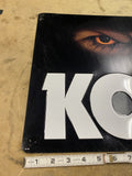 Vtg Kodiak Tobacco Tin Metal Sign Bear Eyes 25x14 Advertising Man Cave Garage