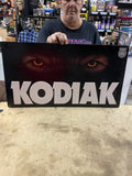 Vtg Kodiak Tobacco Tin Metal Sign Bear Eyes 25x14 Advertising Man Cave Garage