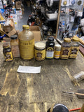 Vtg Fiebing's Leather Neat Dye Finish Lot 8 Bottles Tan Kote Brown Craftsman col