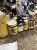 Vtg Fiebing's Leather Neat Dye Finish Lot 8 Bottles Tan Kote Brown Craftsman col