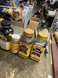 Vtg Fiebing's Leather Neat Dye Finish Lot 8 Bottles Tan Kote Brown Craftsman col