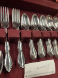 Silverplate Silverware Flatware Set Wooden Chest Oneida Ltd Vintage Ornate Flora