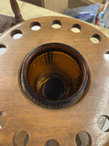 Decc Decatur Walnut Tobacco Humidor Canister Smoking Pipe Stand Rack 16 Pipe Vtg