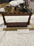 Decatur Wooden Pipe Rack 6 Smoking Pipes Vintage Display Stand Estate