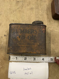 1900 Vtg PLUMBERS LARD OIL Can Metal Lube Cleveland National Refining co Antique