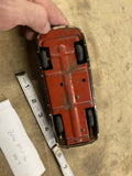 Vintage 1940s Litho Police Friction Windup Tin Toy Car Lupo Metal no. 7 USA NY