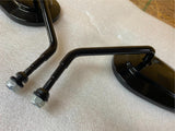 Black Factory Replacement Mirrors Harley Softail Sportster Dyna Touring FLH PR!