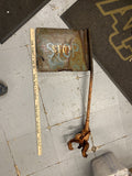 30's railroad track STOP sign flag Sign Clamp on Switch Antique RR 2 sided Decor