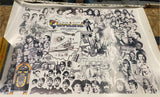 Vtg 34"x24" Poster Cleveland Rock N Roll Hall of fame Beatles Michael jackson Elvis Kiss