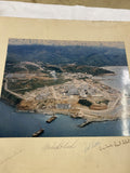Vtg Aerial Coastal Industrial Harbor Photograph Homaoka Nuclear plant Signatures