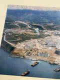 Vtg Aerial Coastal Industrial Harbor Photograph Homaoka Nuclear plant Signatures