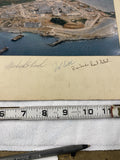 Vtg Aerial Coastal Industrial Harbor Photograph Homaoka Nuclear plant Signatures