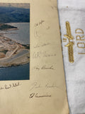 Vtg Aerial Coastal Industrial Harbor Photograph Homaoka Nuclear plant Signatures