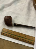 Vintage Carved Wood Tobacco Smoking Pipe Briar Metal Band Spade Inlay Estate
