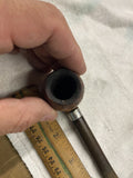 Vintage Carved Wood Tobacco Smoking Pipe Briar Metal Band Spade Inlay Estate