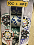 Pittsburgh Steelers 100pc Poker Chip Set - 11.5g Casino Style Football Fan
