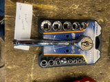 kobalt 14 Pc Multi Fit Socket Set Ratchet Tools 0607975 SAE & metric 3/8 Lifetim