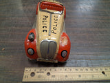 Vintage Distler D-3150 Tin Wind Up Police Car Germany As-Is PARTS MISSING WHEEL