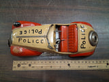 Vintage Distler D-3150 Tin Wind Up Police Car Germany As-Is PARTS MISSING WHEEL