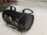 Leather Tool Roll Fork Bag Harley Honda Motorcycle 11x5 Conchos Sportster Vulcan