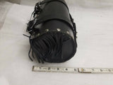 Leather Tool Roll Fork Bag Harley Honda Motorcycle 11x5 Fringe Sportster Vulcan
