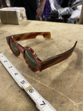 1960s Vintage Novelty Sunglasses Round Faux Tortoiseshell Green Lenses Classy