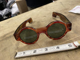 1960s Vintage Novelty Sunglasses Round Faux Tortoiseshell Green Lenses Classy