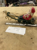 Vtg Celluloid Wind-Up Santa Sleigh Toy Japan 50's Christmas Decor Toy Plastic!