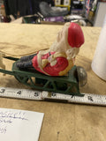 Vtg Celluloid Wind-Up Santa Sleigh Toy Japan 50's Christmas Decor Toy Plastic!