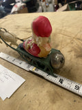 Vtg Celluloid Wind-Up Santa Sleigh Toy Japan 50's Christmas Decor Toy Plastic!