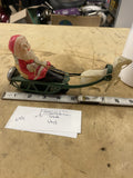 Vtg Celluloid Wind-Up Santa Sleigh Toy Japan 50's Christmas Decor Toy Plastic!