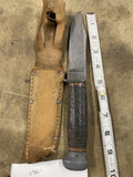 Vintage USN Mark 1 Fixed Blade Knife Sheath Miltary US Navy WW2 RHJ 35 PAL Fight