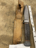 Vintage USN Mark 1 Fixed Blade Knife Sheath Miltary US Navy WW2 RHJ 35 PAL Fight