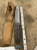 Vintage USN Mark 1 Fixed Blade Knife Sheath Miltary US Navy WW2 RHJ 35 PAL Fight