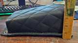 Black Leather Diamond Stitch P Pad Passenger Seat Harley chopper Bobber Motorcyc
