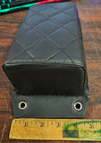 Black Leather Diamond Stitch P Pad Passenger Seat Harley chopper Bobber Motorcyc