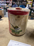 Vintage Velvet Tobacco Canister Rustic Metal Pipe Cigarette Storage Box Tin Can