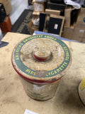 Vintage Velvet Tobacco Canister Rustic Metal Pipe Cigarette Storage Box Tin Can