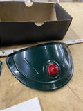 NOS Harley Dark Green Headlight Visor Red Jewel 7" Knucklehead Panhead Custom