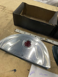 NOS Harley Dark Green Headlight Visor Red Jewel 7" Knucklehead Panhead Custom