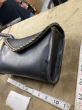 Black Leather Windshield Bag Harley Heritage softail Road King Lace Motorcycle