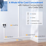 Yecaye 125in Cord Hider, Large White Cable Cover for Wall, TV Wire Management